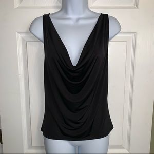 Express Black Cowl Neck Cross Back Tank Size M